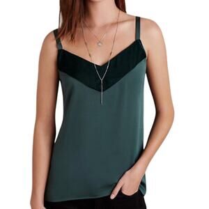 Dolan Velvet Neckline Tank Top In Emerald Green Women's Size Small Petite